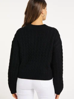 Faina Damen Strickpullover in schwarz