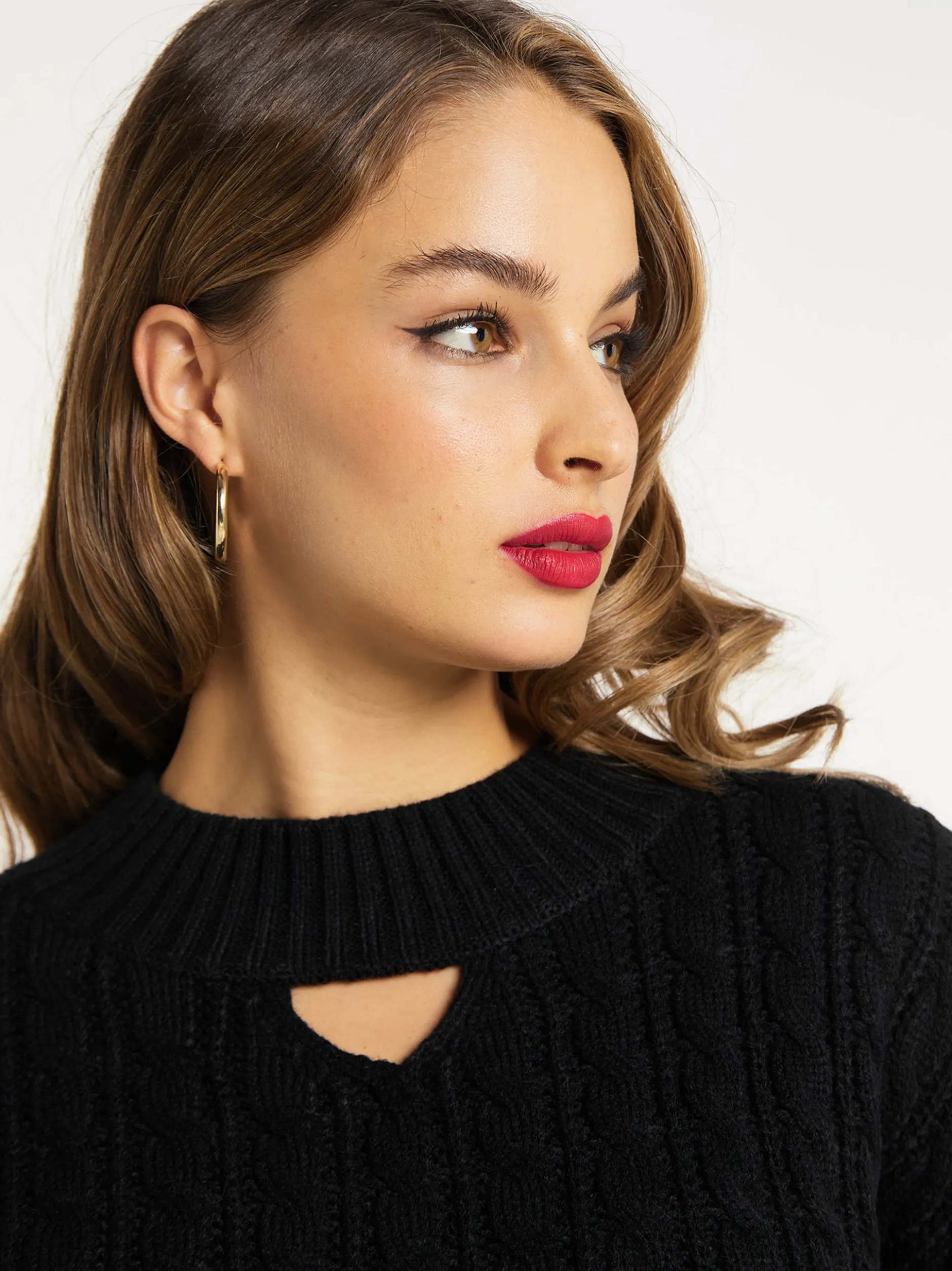Faina Damen Strickpullover in schwarz