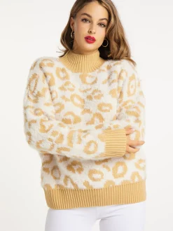 Faina Damen Strickpullover in camel