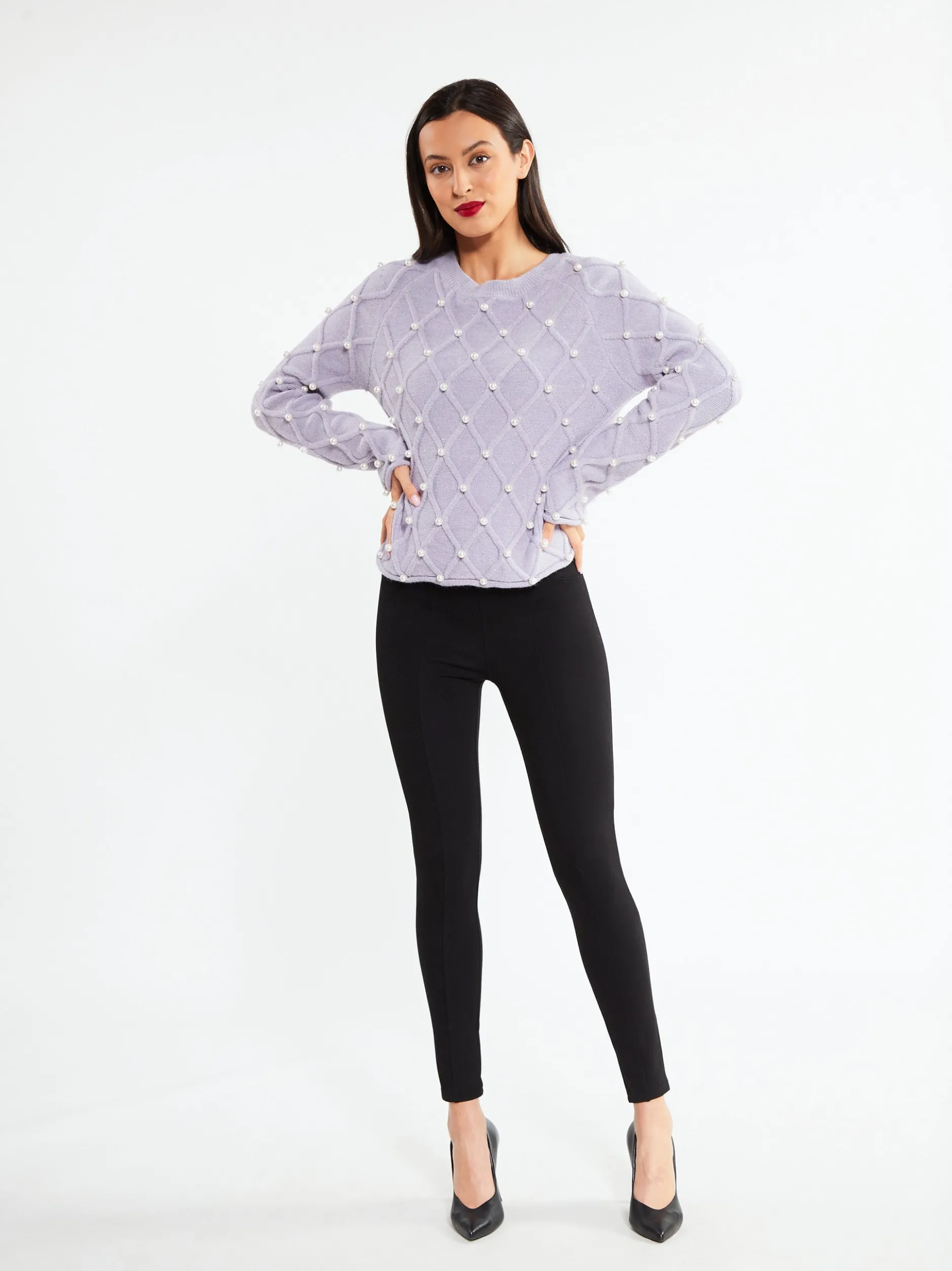 Faina Damen Strickpullover in flieder
