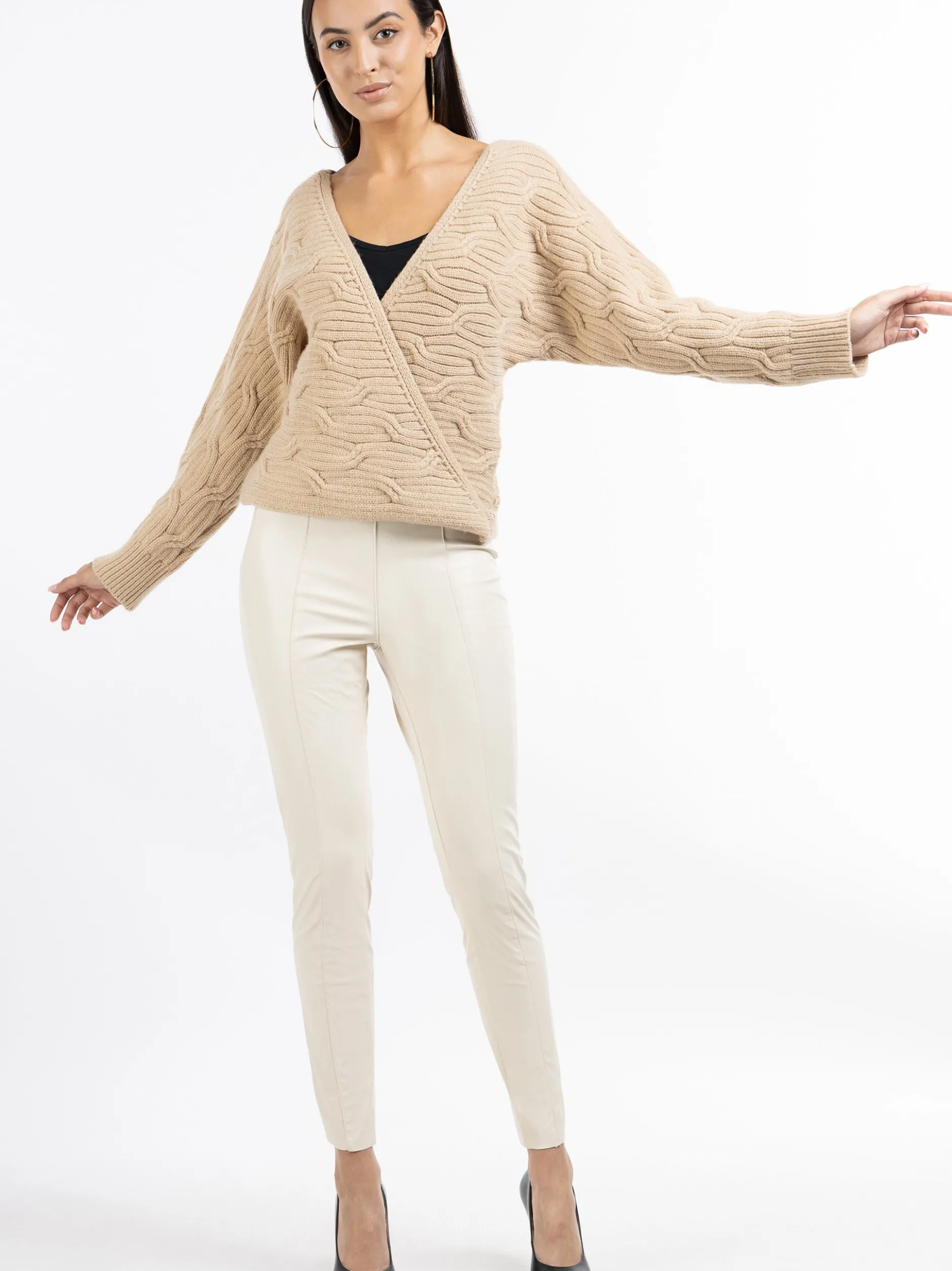 Faina Damen Strickpullover in beige