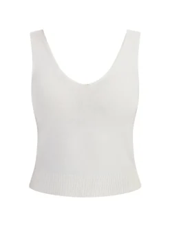 Faina Damen Strick-Tanktop in weiß