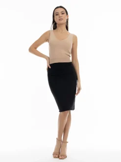 Faina Damen Strick-Tanktop in beige
