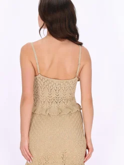 Faina Damen Stricktop in beige