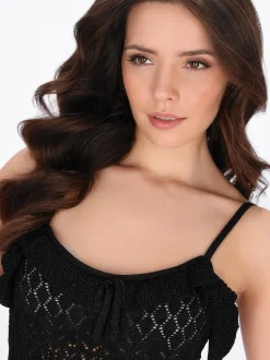 Faina Damen Stricktop in schwarz