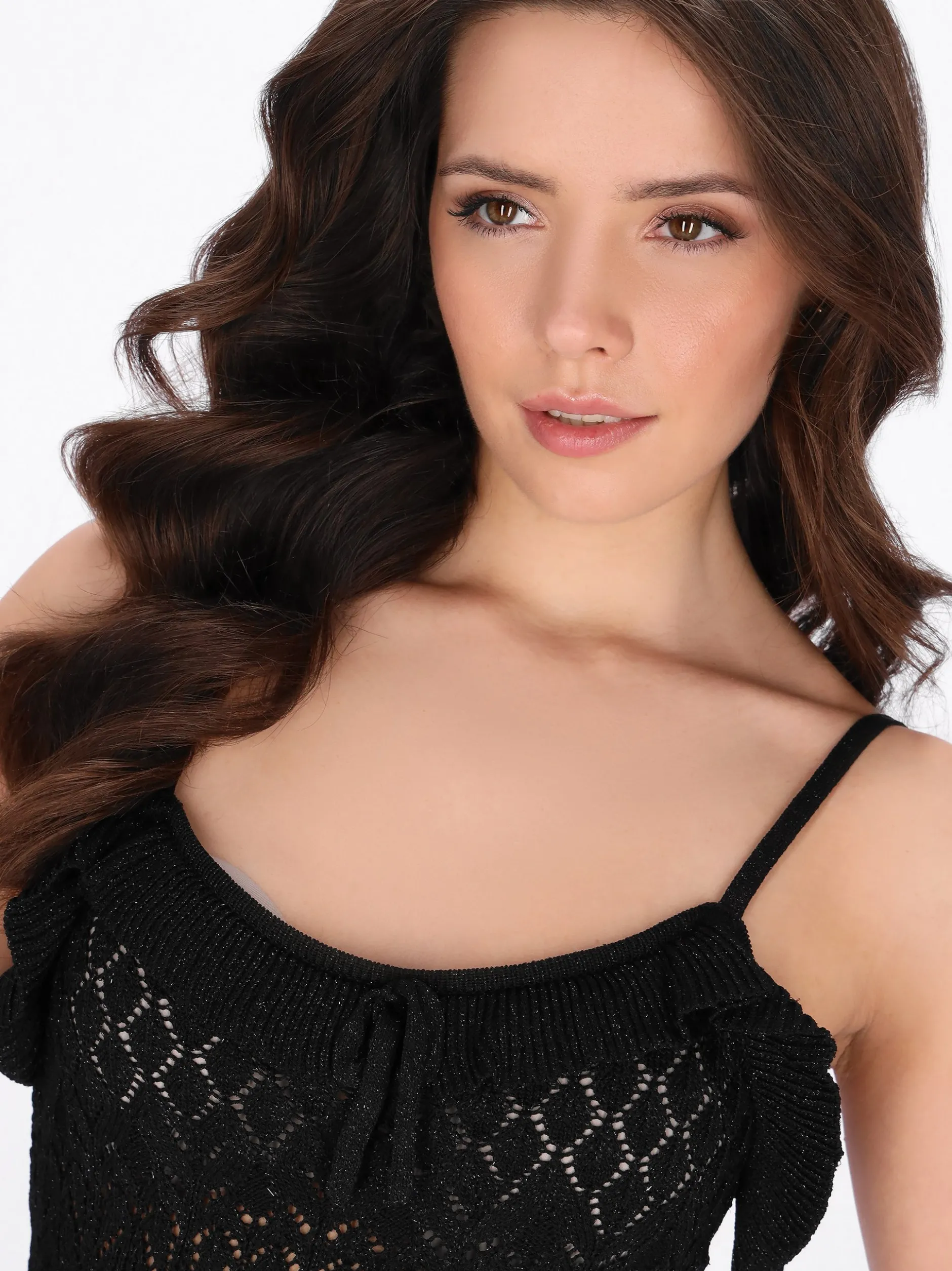 Faina Damen Stricktop in schwarz