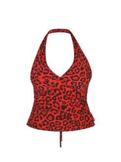 Faina Damen Top in rot schwarz