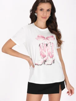 Faina Damen T-Shirt in weiß - Ausschnitt: Rundhals