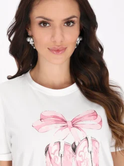 Faina Damen T-Shirt in weiß - Ausschnitt: Rundhals