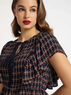 Faina Damen Tunika kurzarm in marine