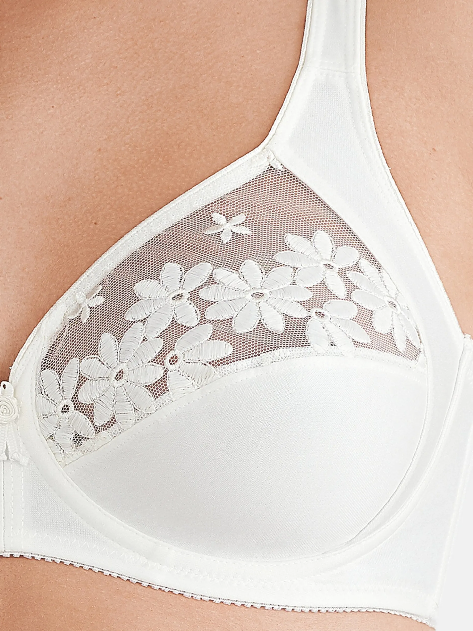 Felina Damen Bügel BH - Swiss Broderie in ecru weiß