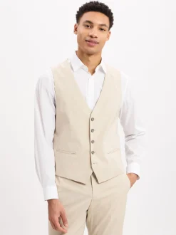Finshley & Harding Herren Anzugweste - Alameda in beige weiß