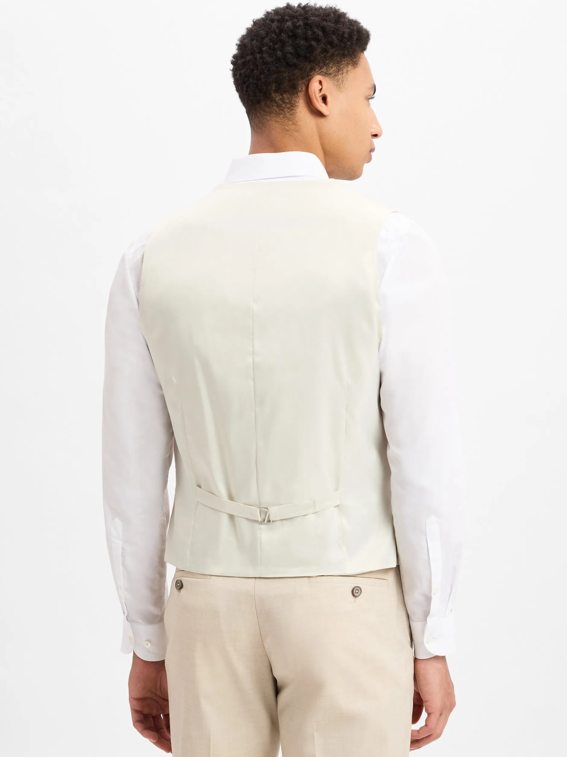 Finshley & Harding Herren Anzugweste - Alameda in beige weiß