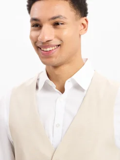 Finshley & Harding Herren Anzugweste - Alameda in beige weiß
