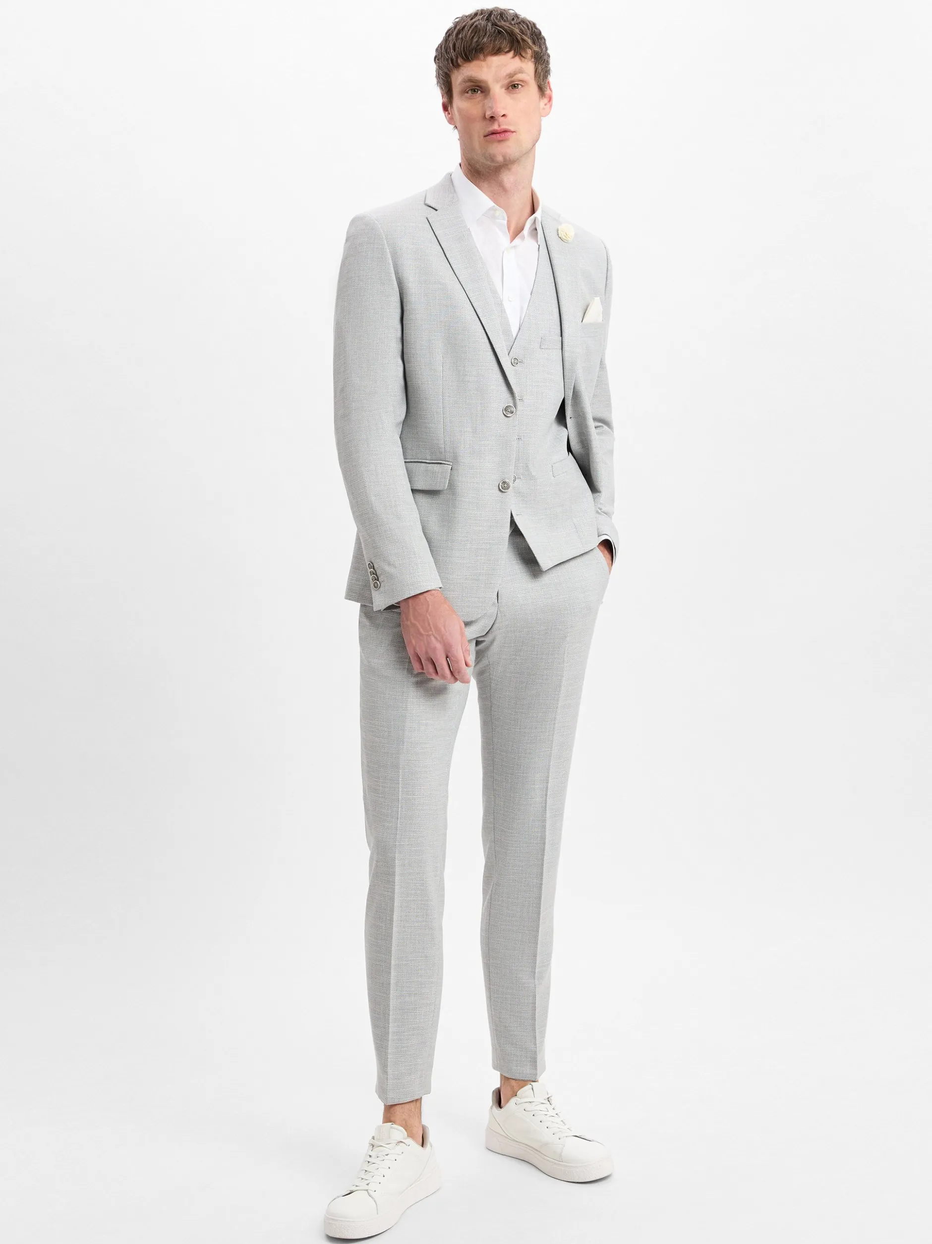 Finshley & Harding Herren Baukasten-Hose - Mitch in hellgrau
