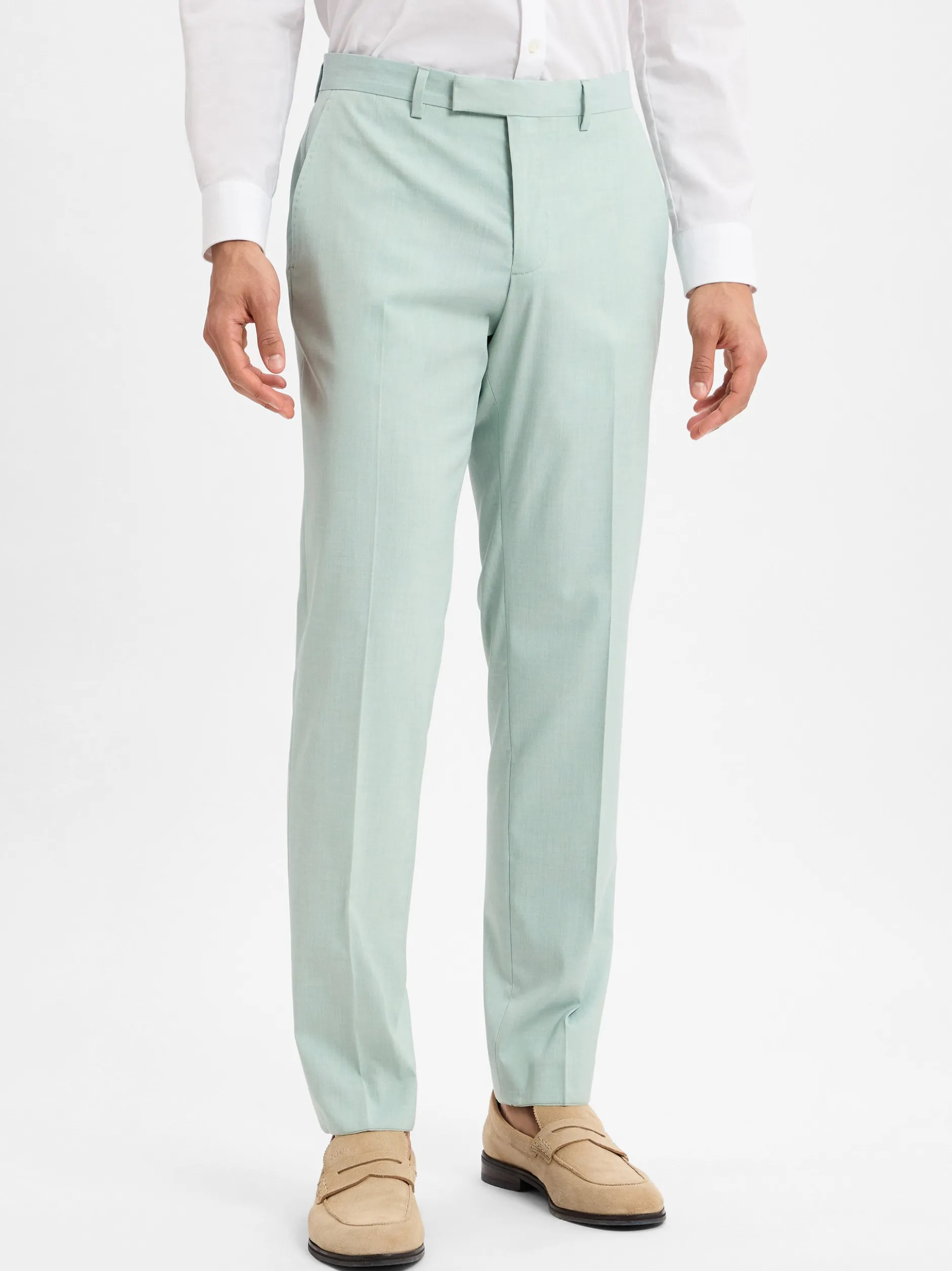 Finshley & Harding Herren Baukasten-Anzughose - California in mint weiß