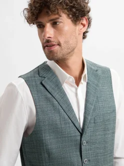 Finshley & Harding Herren Baukasten-Weste in grau tanne