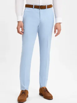 Finshley & Harding Herren Baukasten-Anzughose - California in hellblau weiß