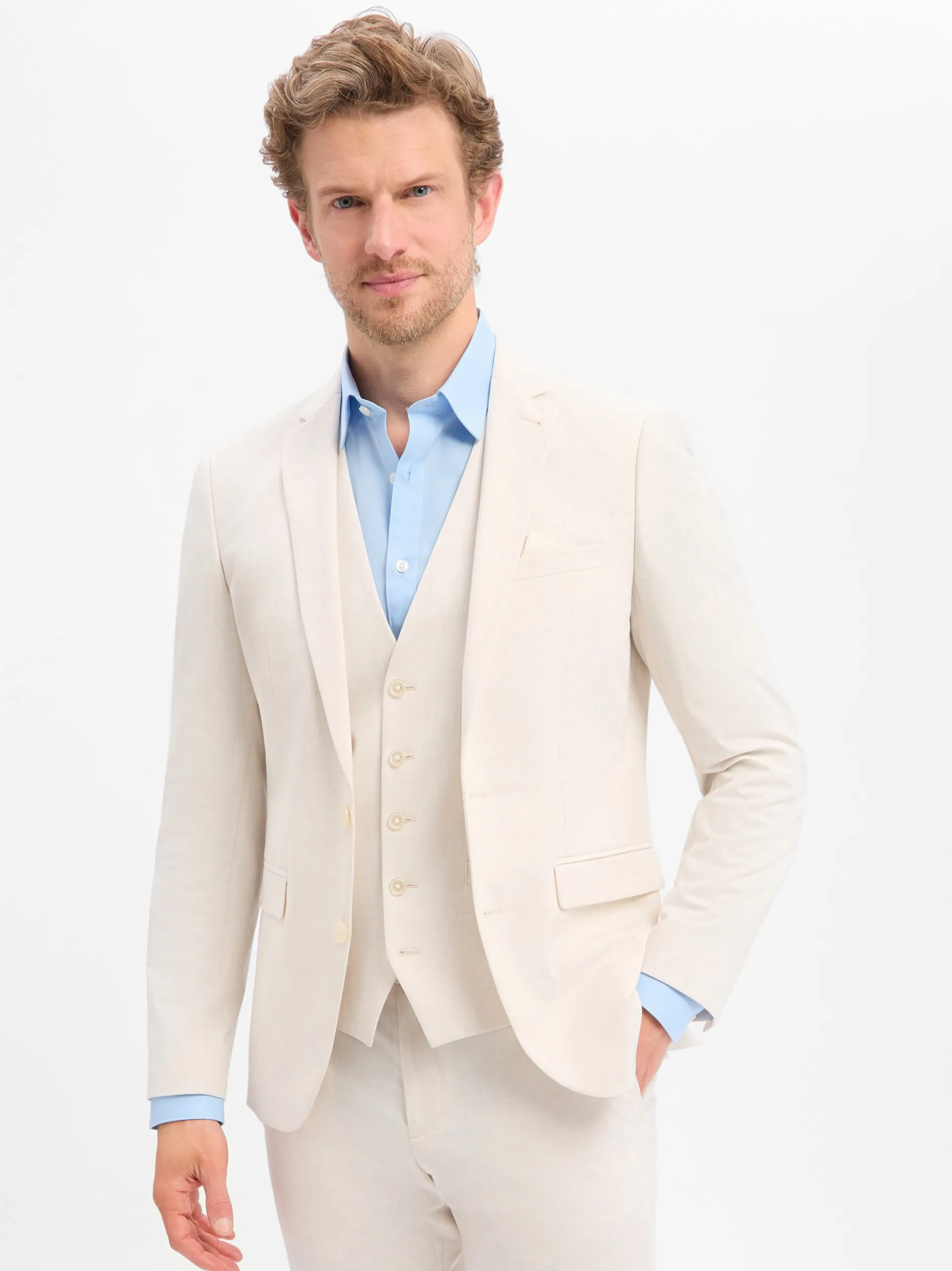 Finshley & Harding Herren Baukasten-Sakko in beige