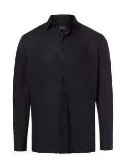 Finshley & Harding Herren Businesshemd - Easy Care in schwarz
