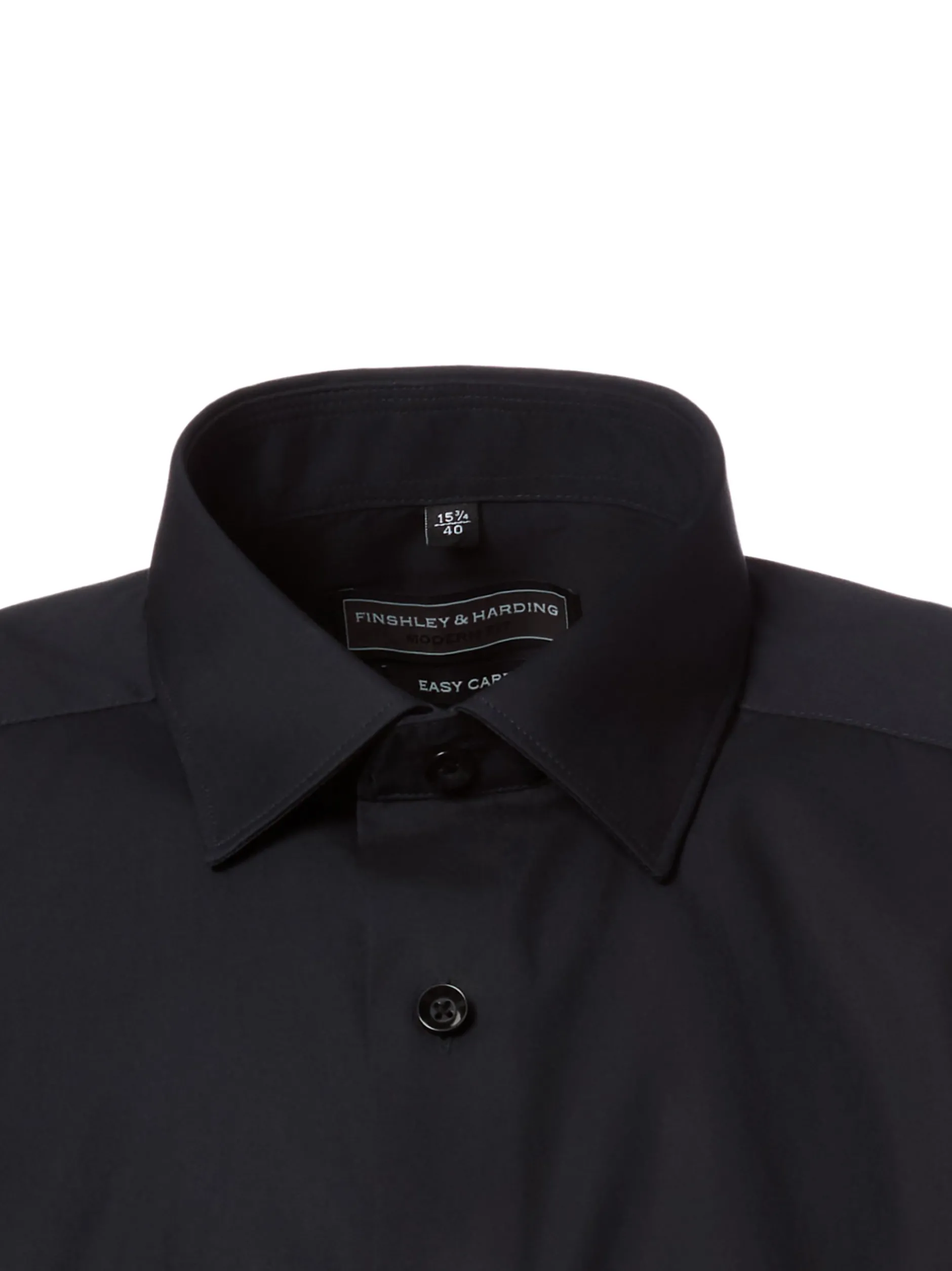 Finshley & Harding Herren Businesshemd - Easy Care in schwarz