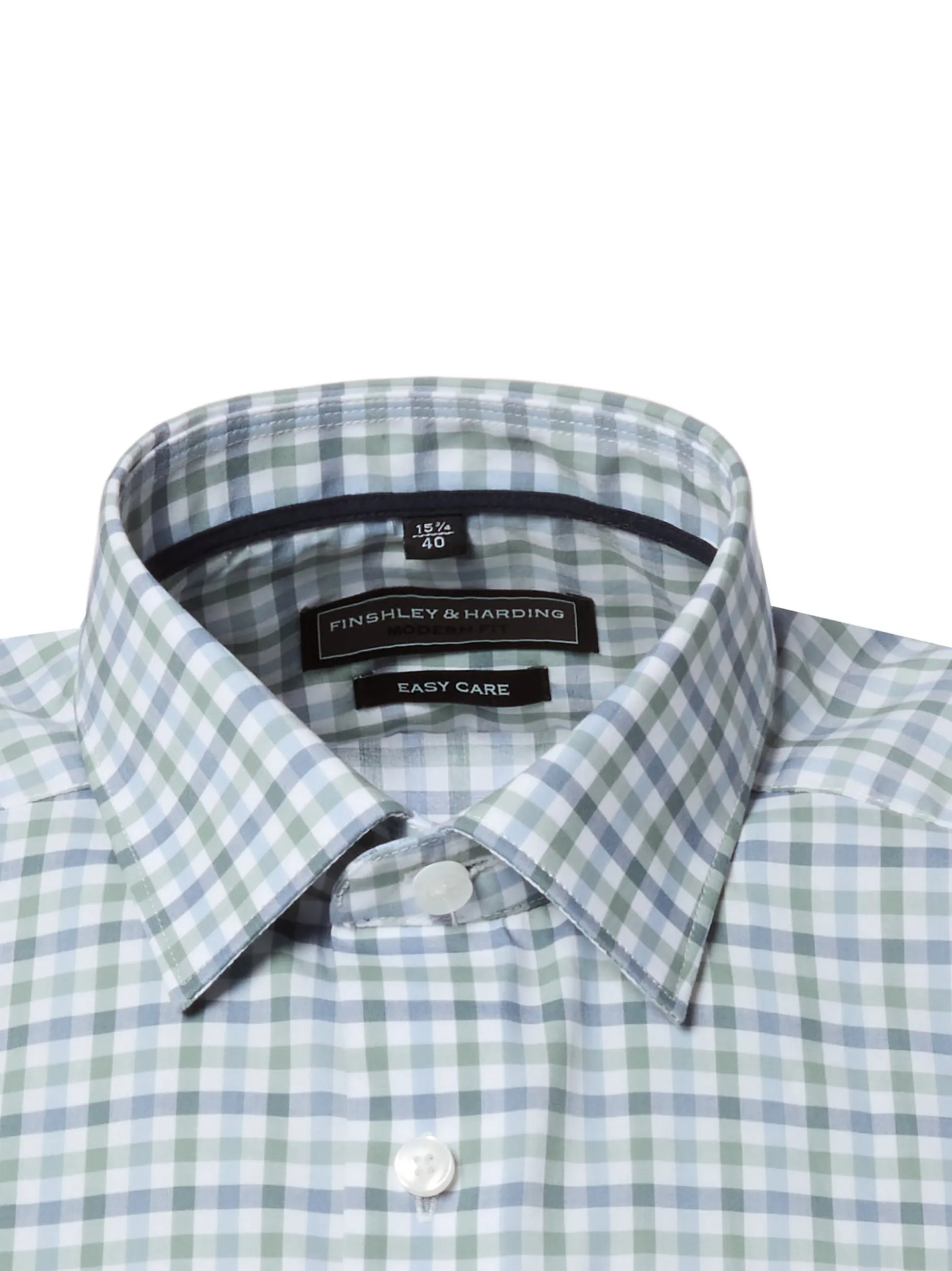Finshley & Harding Herren Businesshemd - Easy Care in schilf marine