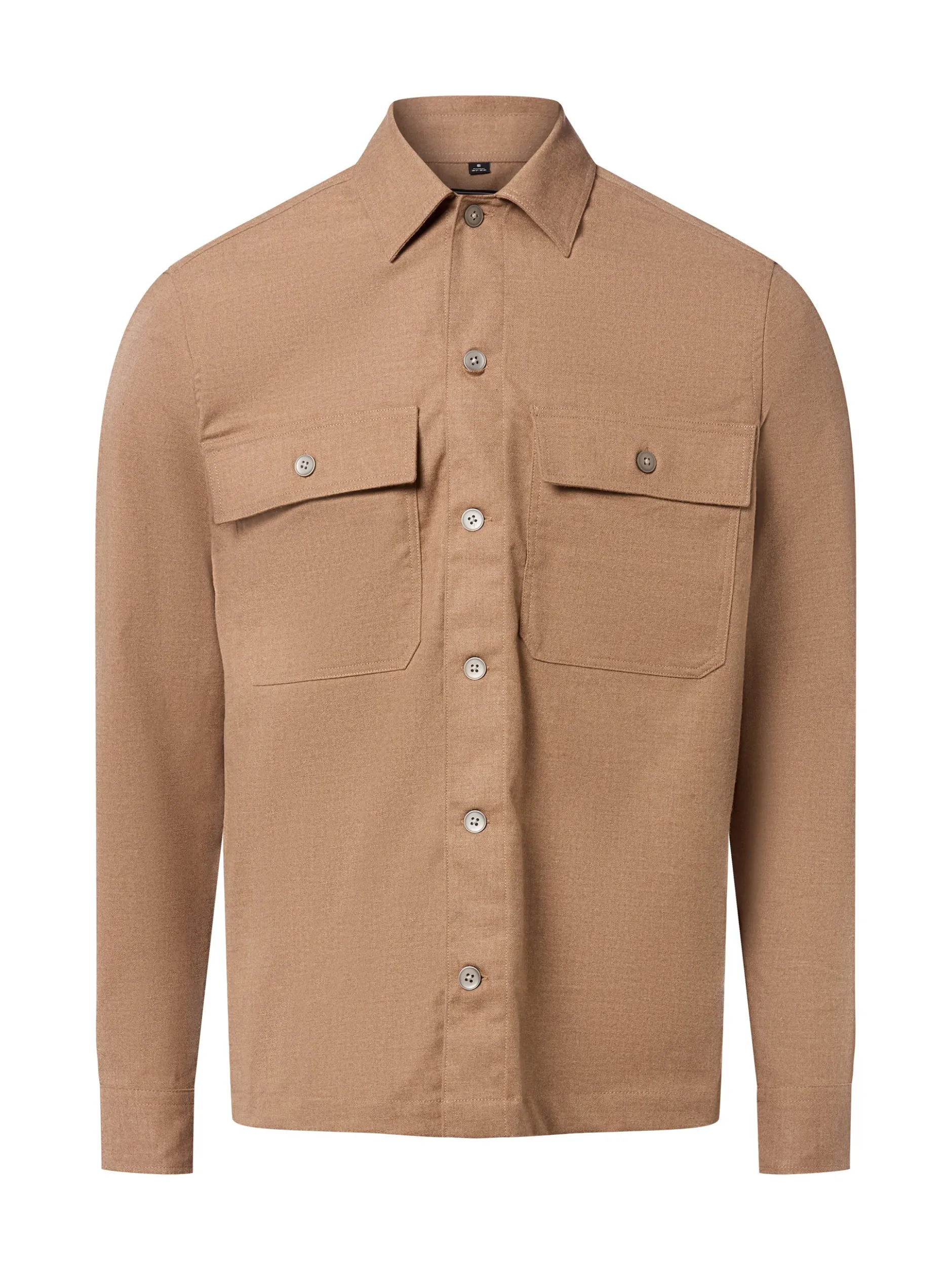 Finshley & Harding Herren Hemd mit Wollanteil in camel