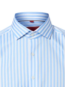 Finshley & Harding Herren Hemd - Bügelfrei in weiß hellblau