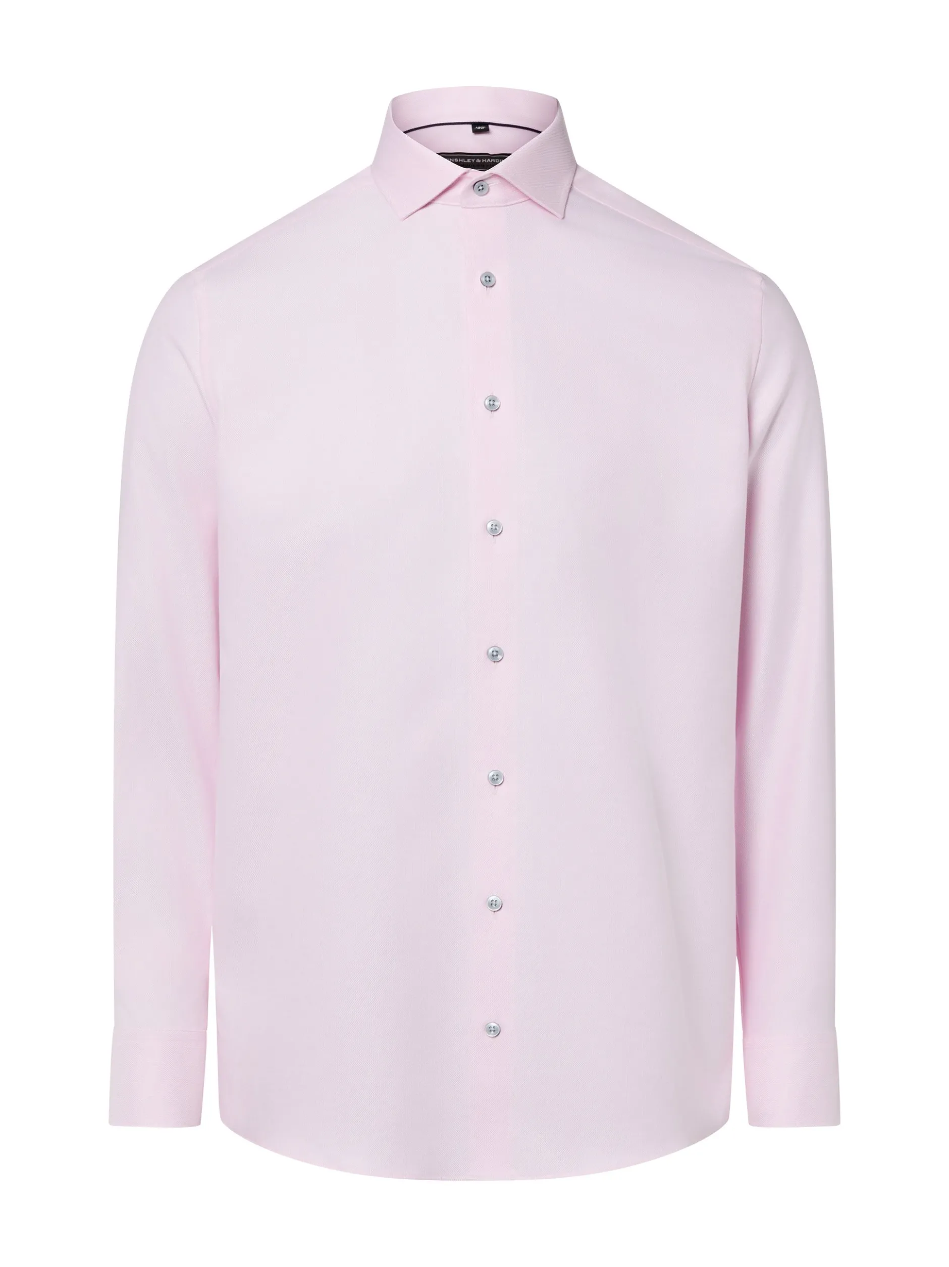 Finshley & Harding Herren Hemd Bügelfrei in rosa weiß