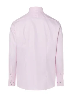 Finshley & Harding Herren Hemd Bügelfrei in rosa weiß