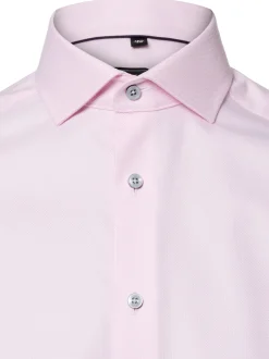 Finshley & Harding Herren Hemd Bügelfrei in rosa weiß