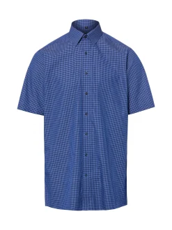 Finshley & Harding Herren Kurzarmhemd in blau marine