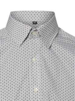 Finshley & Harding Herren Kurzarmhemd in weiß indigo