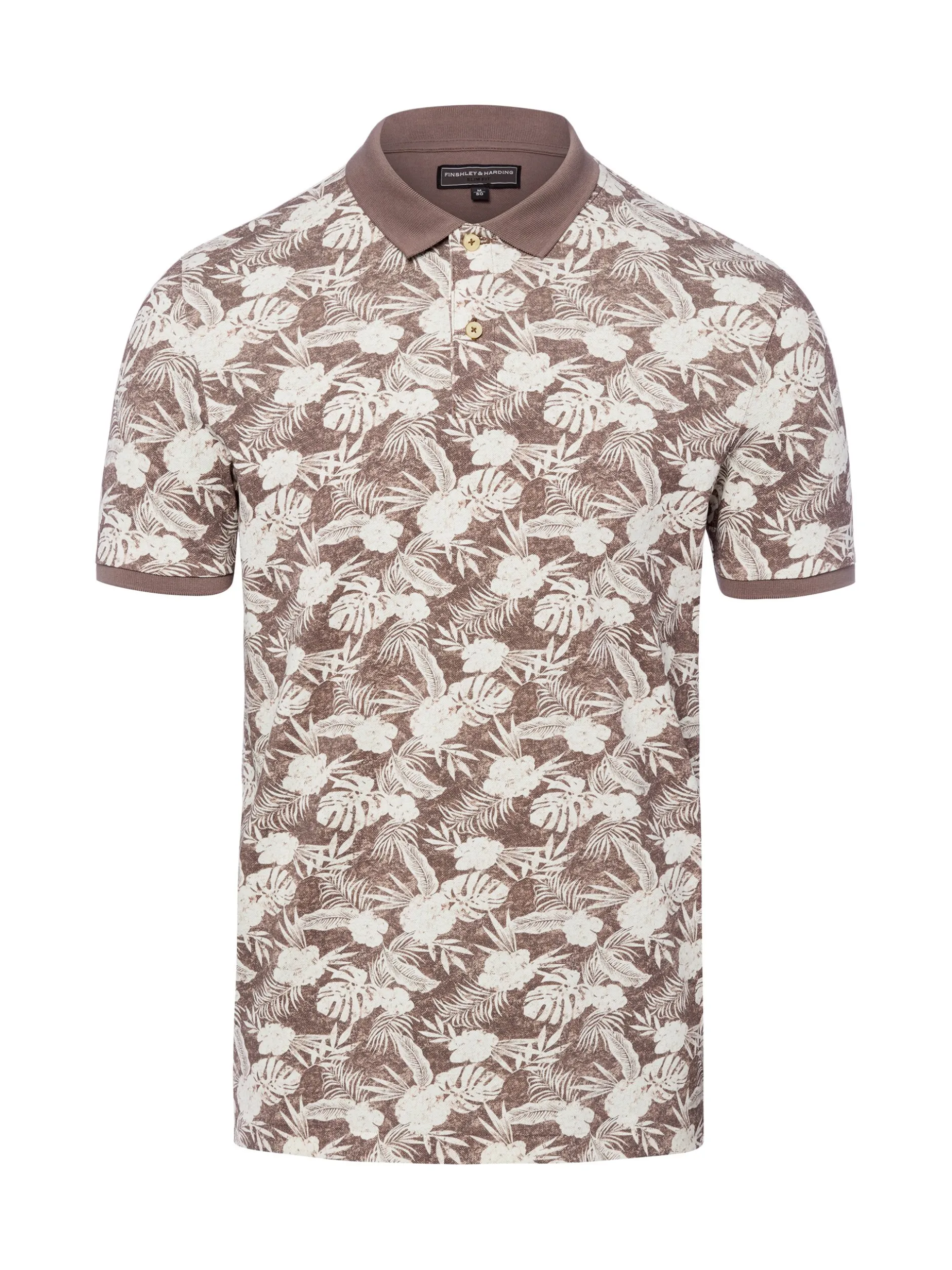 Finshley & Harding Herren Poloshirt in schlamm weiß