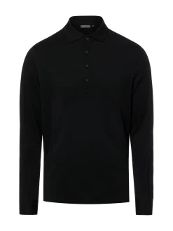 Finshley & Harding Herren Polo-Langarmshirt in schwarz