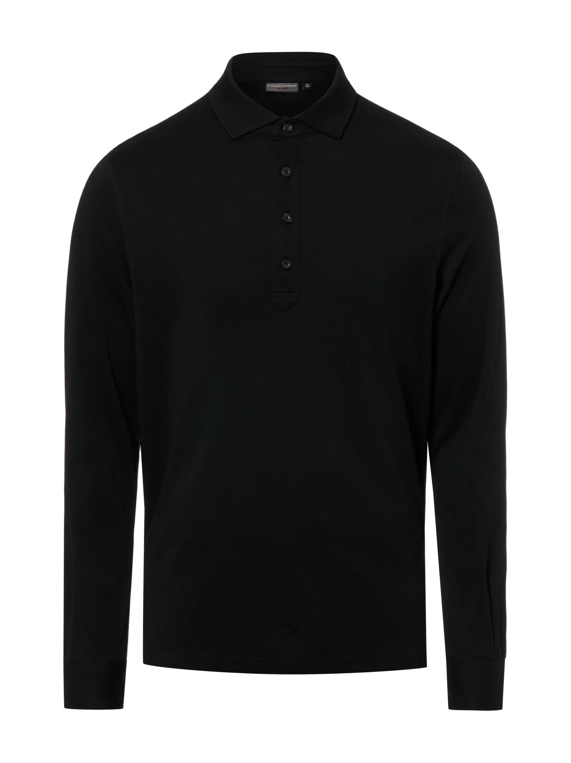 Finshley & Harding Herren Polo-Langarmshirt in schwarz