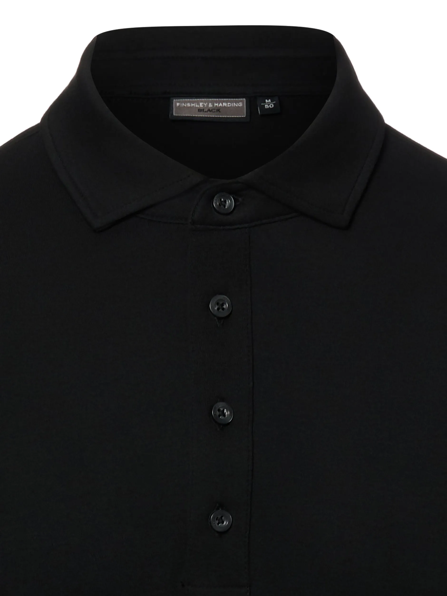 Finshley & Harding Herren Polo-Langarmshirt in schwarz