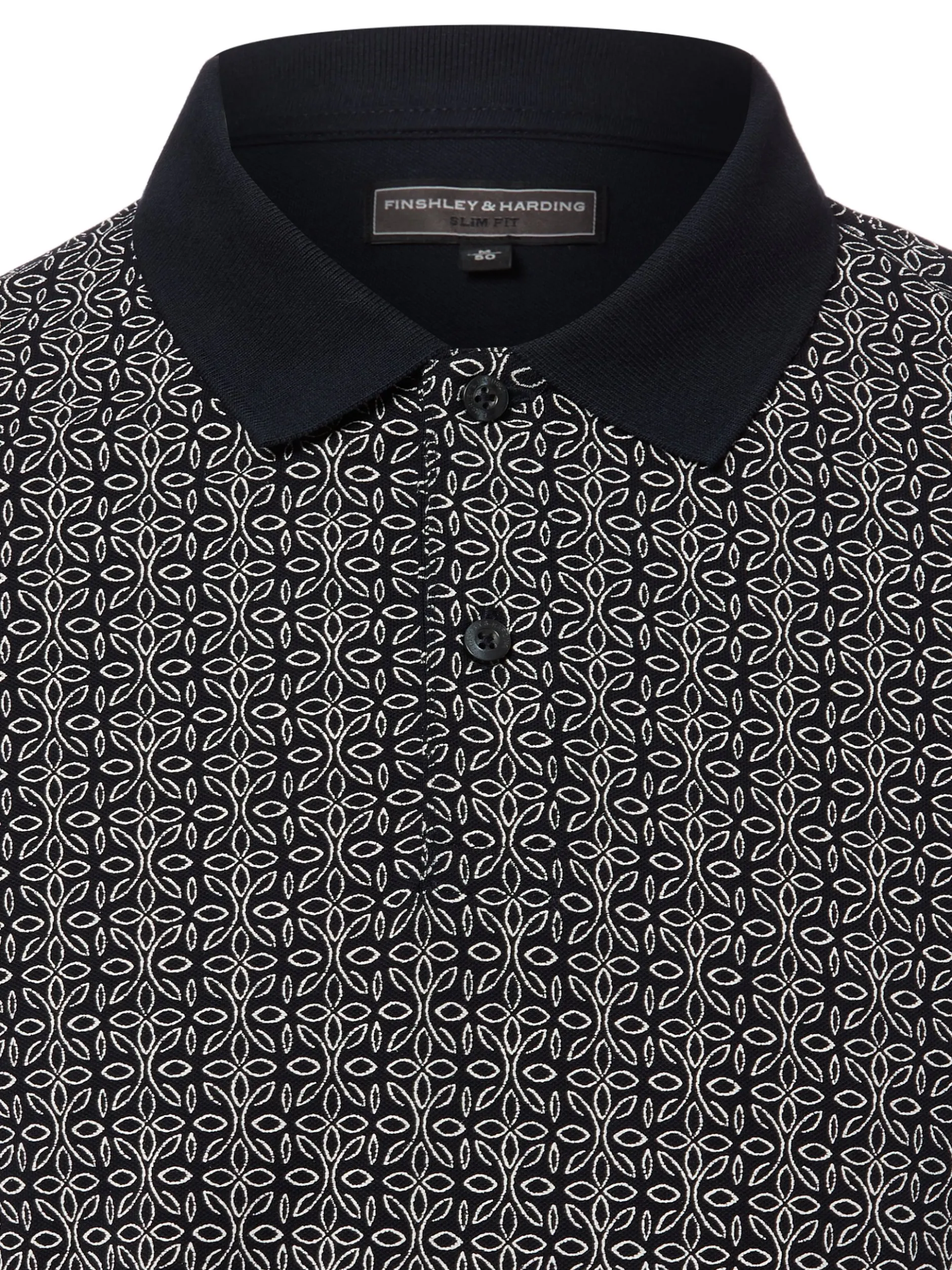 Finshley & Harding Herren Poloshirt in marine weiß