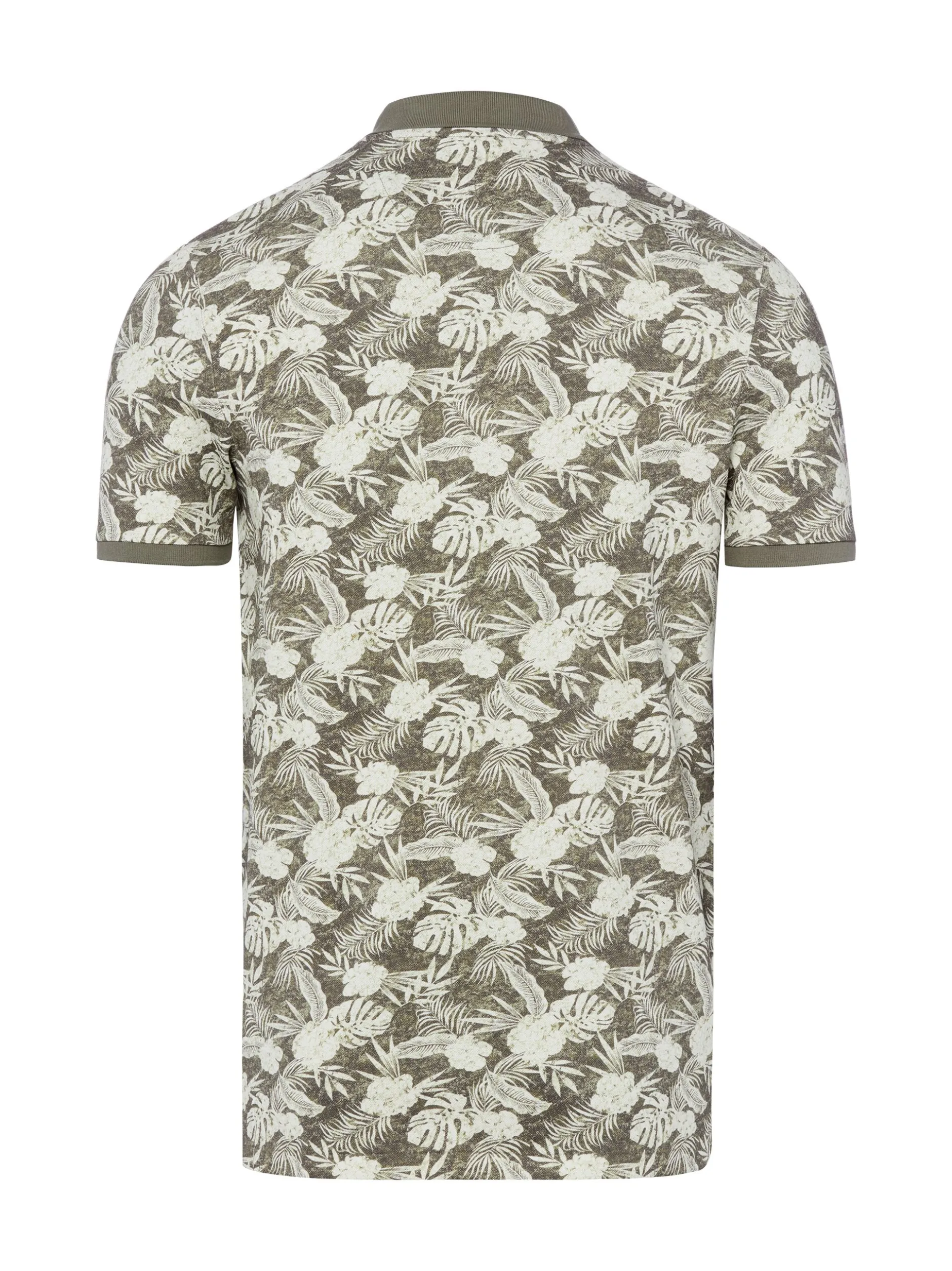 Finshley & Harding Herren Poloshirt in khaki weiß