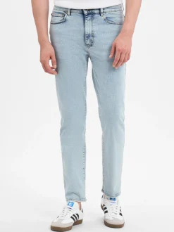Finshley & Harding Herren Straight Fit Jeans - Ray in bleached