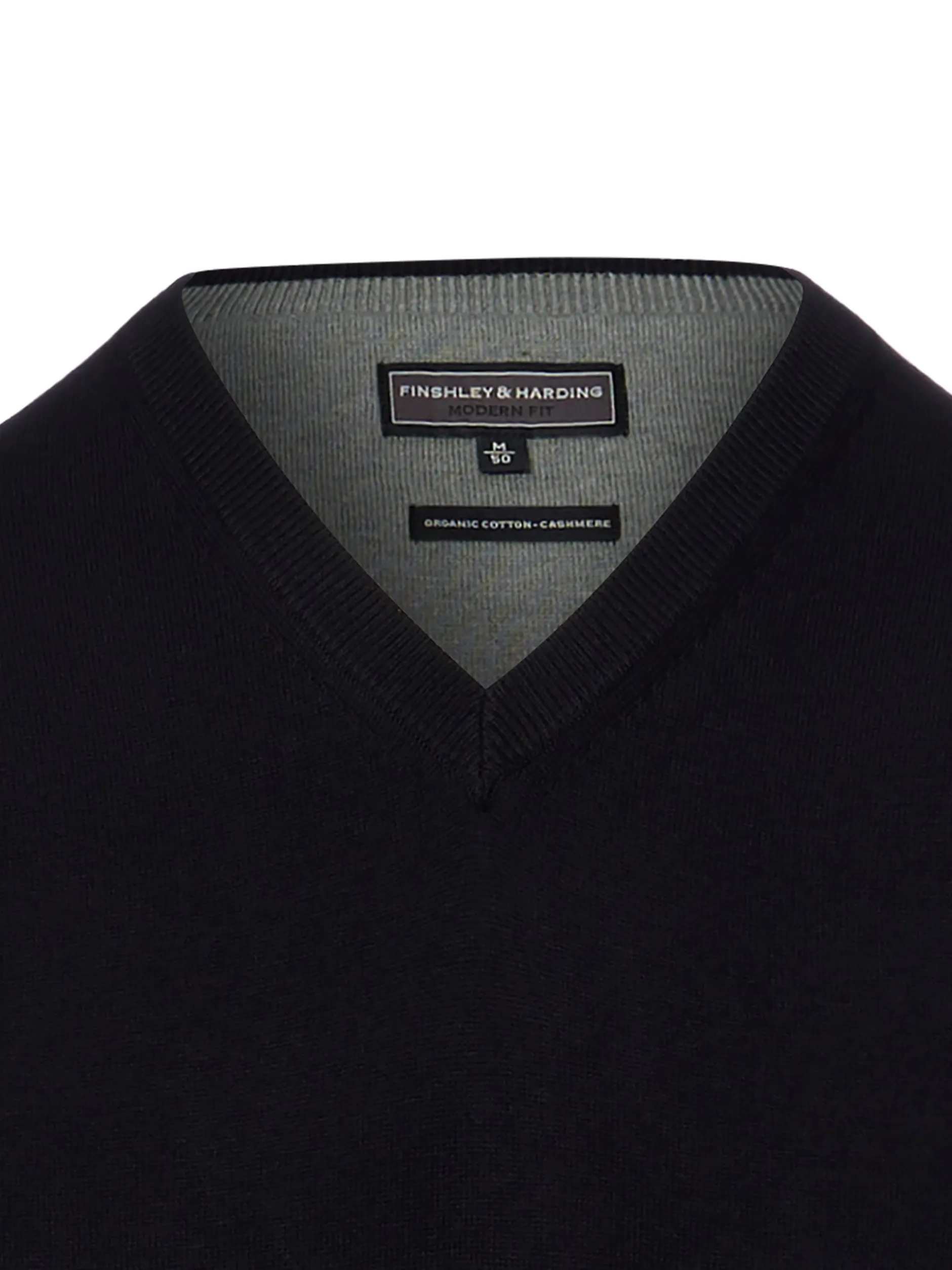 Finshley & Harding Herren Strickpullunder in schwarz