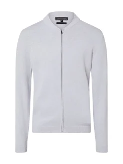 Finshley & Harding Herren Strickjacke mit Cashmere-Anteil in hellgrau