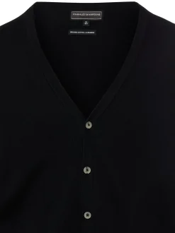 Finshley & Harding Herren Strickjacke mit Cashmere-Anteil in schwarz
