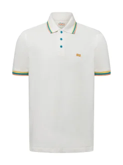 Finshley & Harding London Herren Poloshirt in beige mehrfarbig