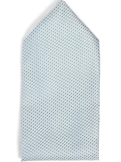 Finshley & Harding London Herren Fliege und Einstecktuch aus Seide in silber schilf