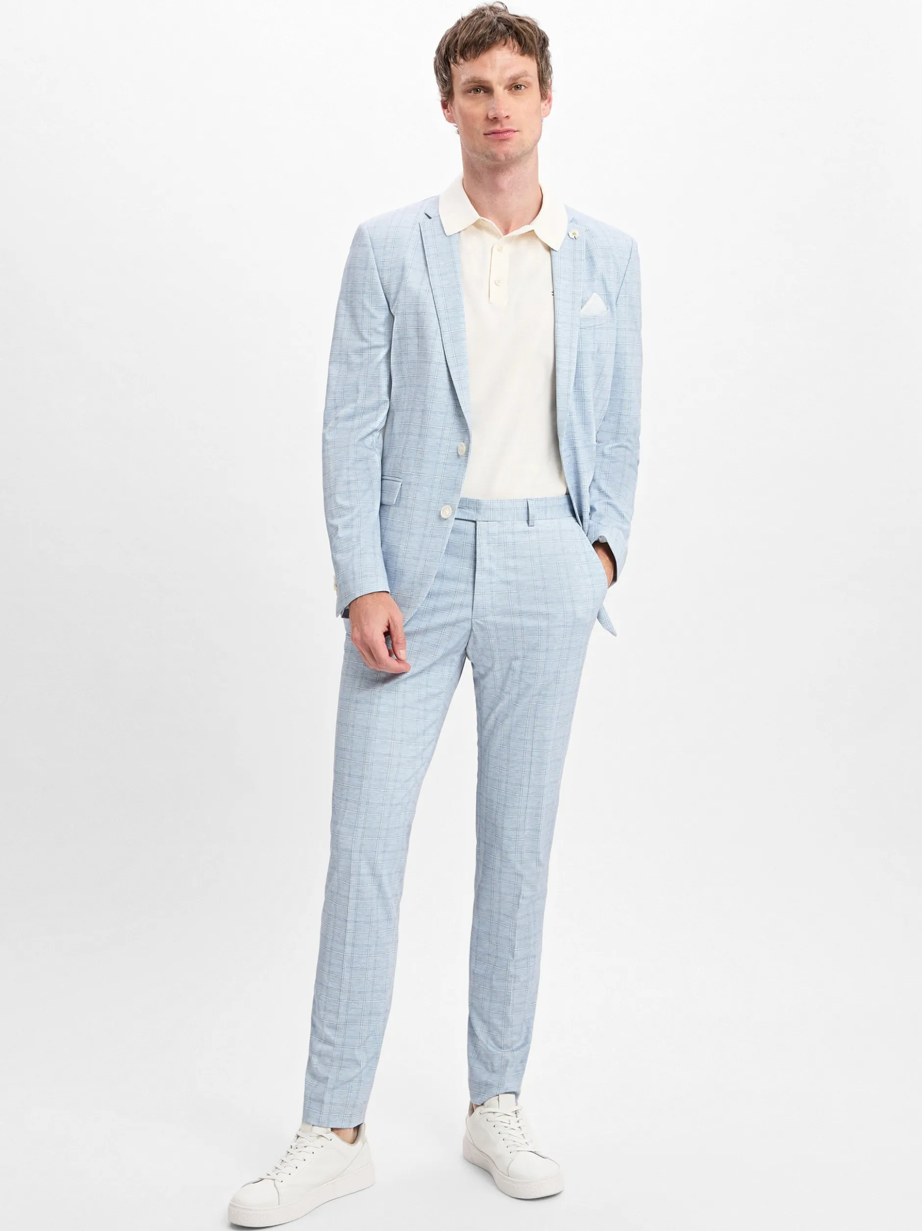 Finshley & Harding London Herren Baukasten-Anzughose - Hoxdon in hellblau