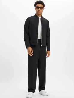 Finshley & Harding London Herren Baukasten-Hose Relaxed Fit - Jaxdon in schwarz