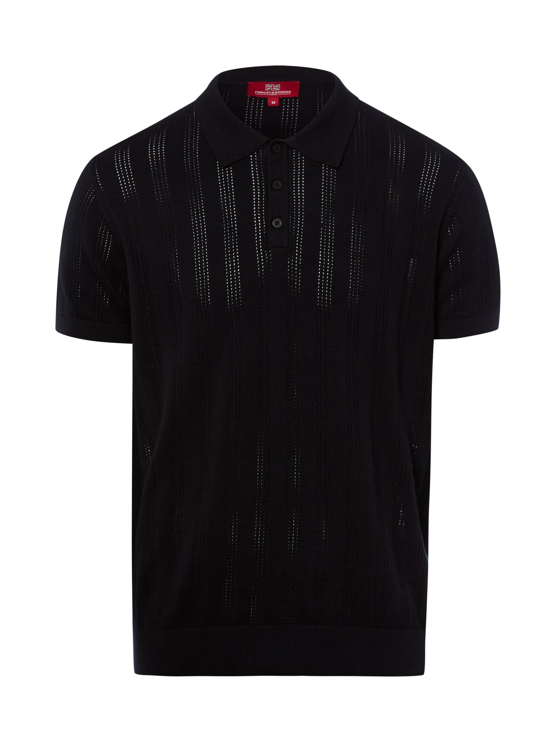 Finshley & Harding London Herren Strick-Poloshirt in marine