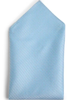 Finshley & Harding London Herren Fliege und Einstecktuch aus Seide in hellblau silber