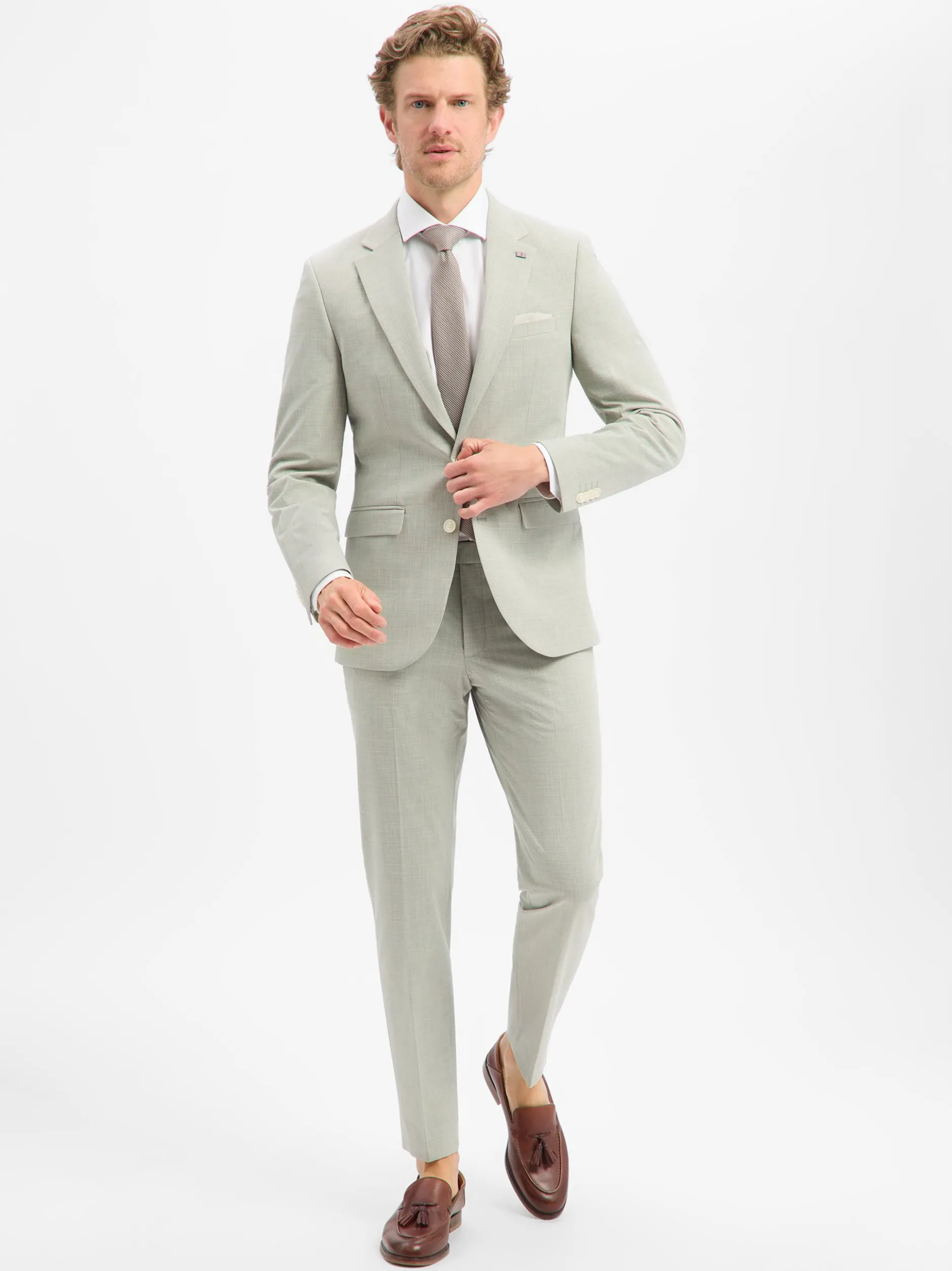 Finshley & Harding London Herren Anzug - Brixdon/Hoxdon in hellgrau